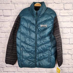 Philadelphia Eagles NFL Men's Small 3 in 1 Black Puffer Jacket Green Vest Set